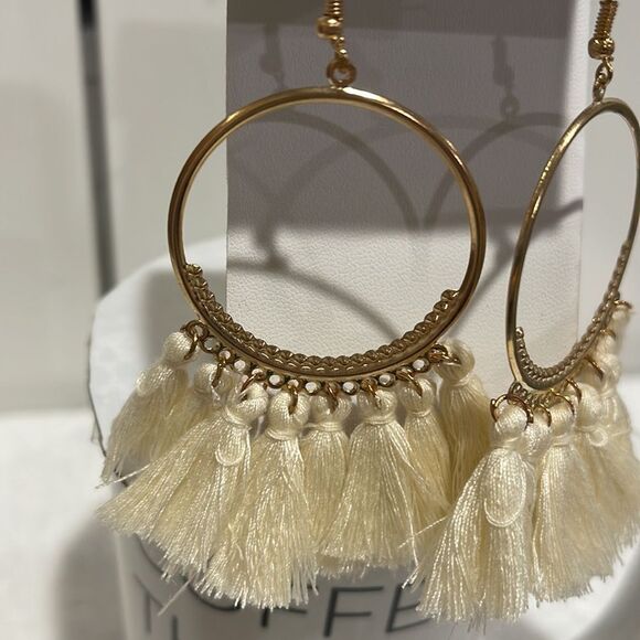 NWOT Tassel hoop fishhook earrings - Picture 2 of 4